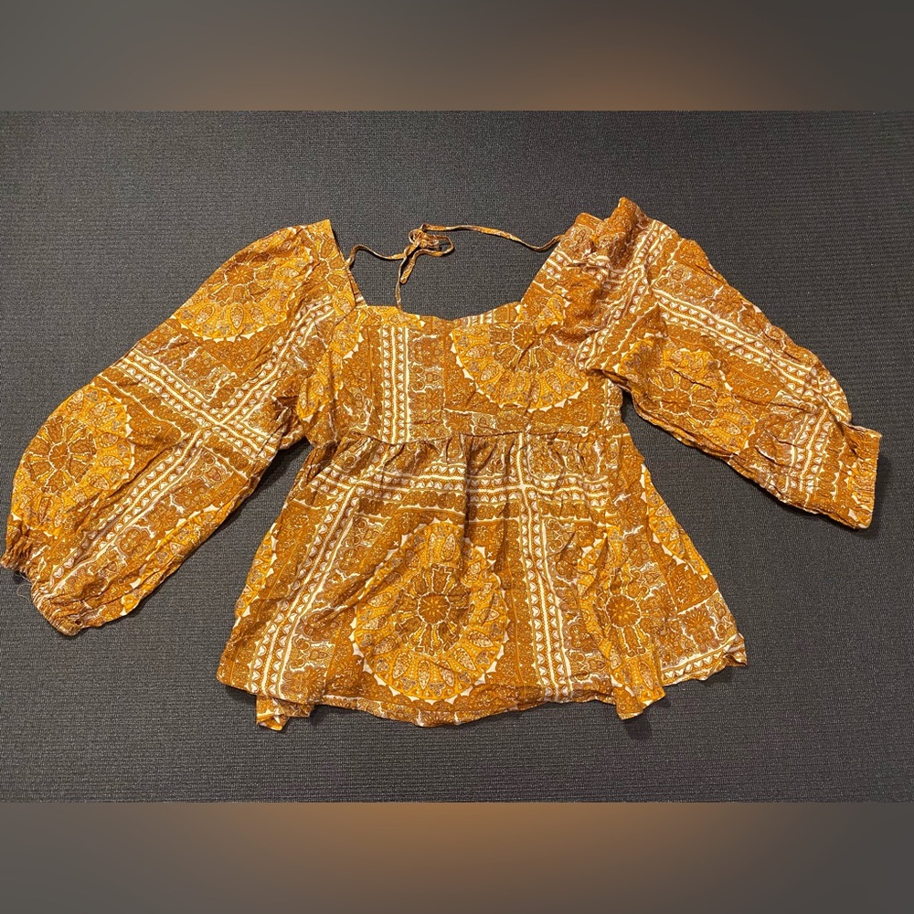 New In Loom Bohemian‎ Off-Shoulder Top Size Large